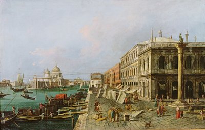 View of the Molo in Front of Palazzo della Zecca, with Santa Maria della Salute in the Background, Venice by Michele Marieschi